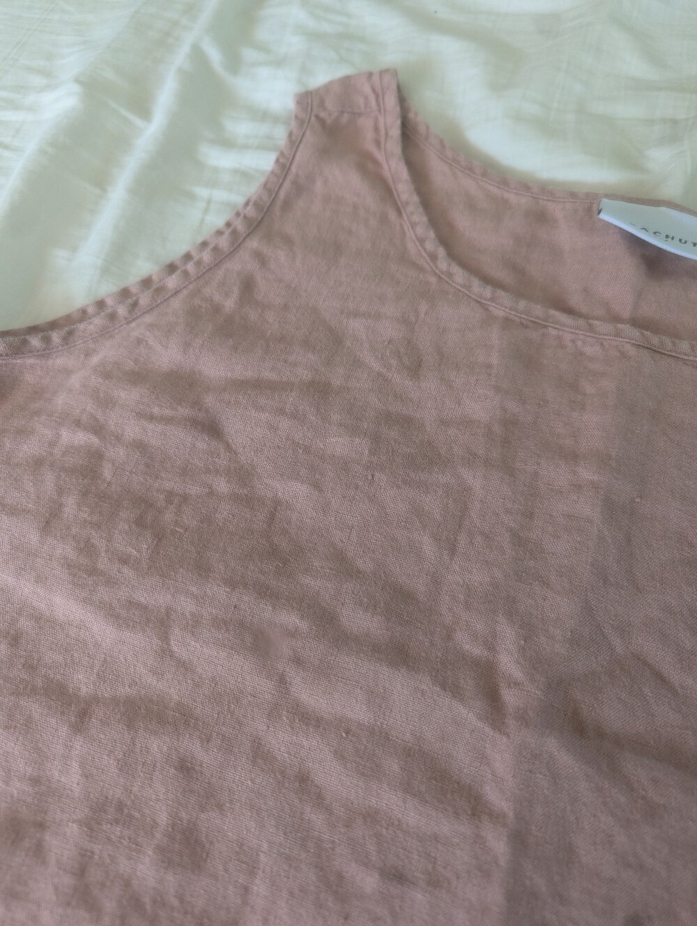 Parachute Linen Tank Large Pink Blush Mauve Clay - Picture 5 of 6